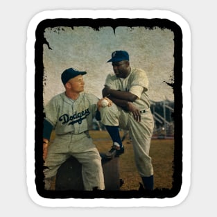Bobby Morgan and Jackie Robinson in Los Angeles Dodgers Sticker